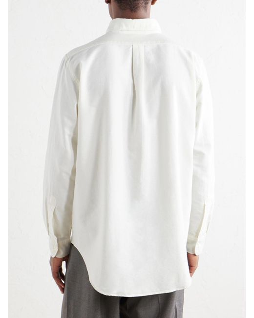 Hartford White Cotton-Oxford Shirt for men