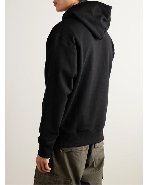 Adidas Originals Black Logo-embroidered Organic Cotton-jersey Hoodie for men