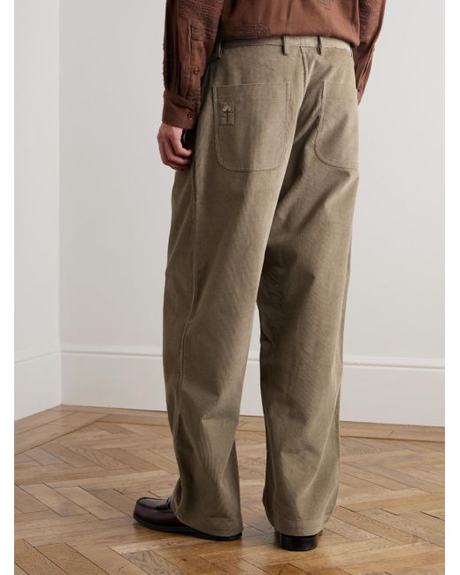 Kardo Natural Antonio Straight-Leg Cotton-Corduroy Trousers for men