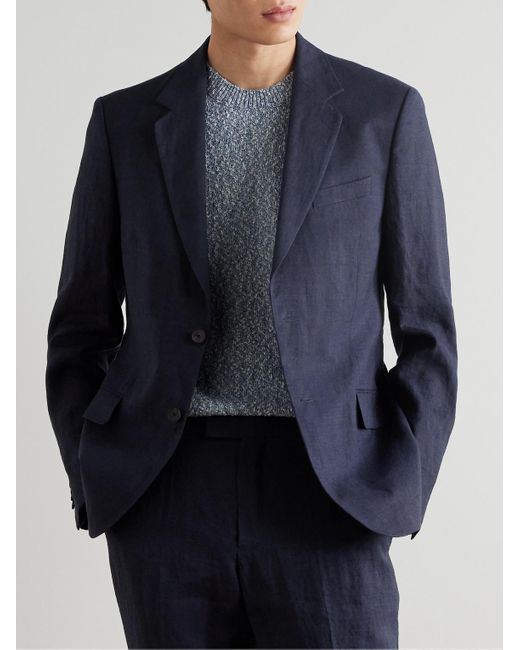 Regular-Fit Linen Suit Jacket di Mr P. in Blue da Uomo