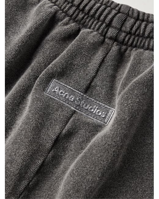 Acne Gray Tapered Logo-Appliquéd Cotton-Jersey Sweatpants for men