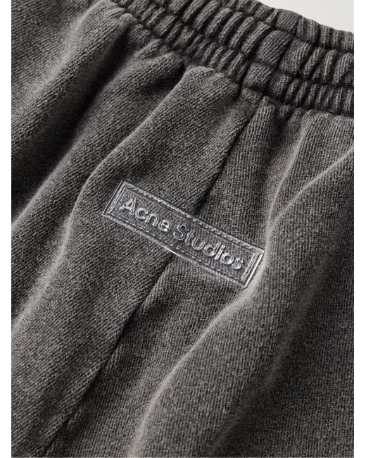 Acne Schmal zulaufende Jogginghose aus Baumwoll-Jersey mit Logoapplikation in Gray für Herren