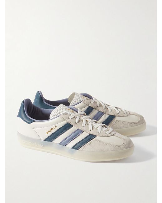 Adidas Originals Blue Gazelle Indoor Leather And Suede Sneakers for men