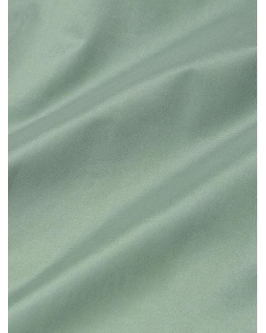 Zegna Green Leather-Trimmed Silk Bomber Jacket for men