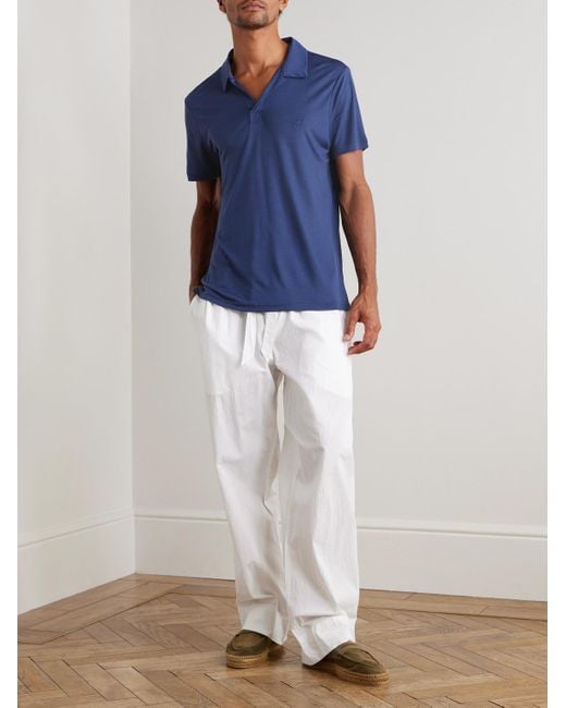 Vilebrequin Blue Pirinol Tencel Lyocell Polo Shirt for men