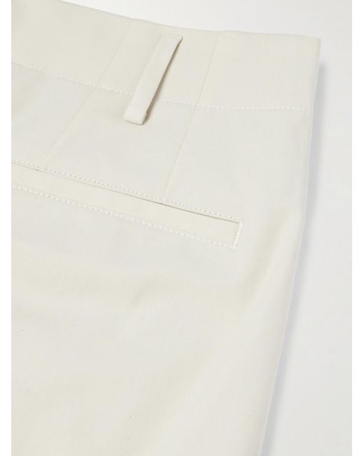 Loro Piana Gosen gerade geschnittene Hose aus einer Baumwollmischung mit Falten in White für Herren