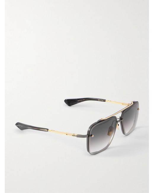 Dita Eyewear Gray Mach-Six Aviator-Style-Tone And Rhodium Sunglasses for men