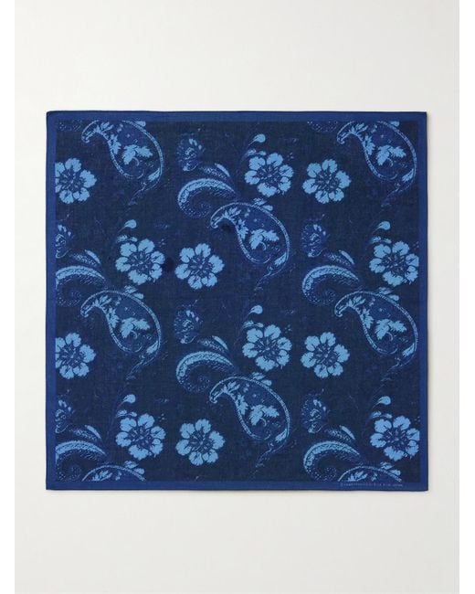 Blue Blue Japan Blue Tsujigahana Printed Cotton Bandana for men
