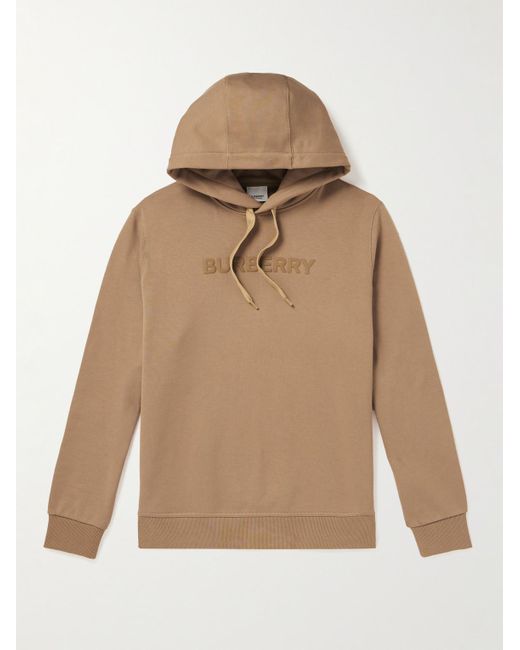 Burberry Natural Ansdell Logo-print Cotton-jersey Hoodie for men