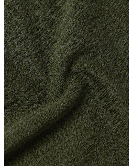 Pullover in misto lana merino con monogramma di Balmain in Green da Uomo