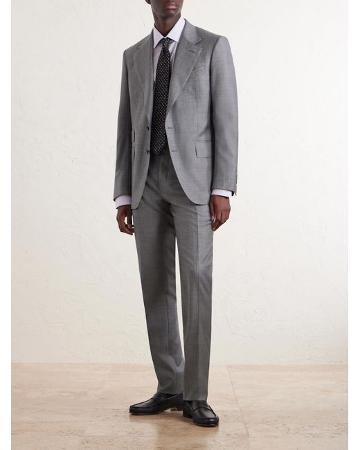 Tom Ford Gray Shelton Super 110S Wool Suit Jacket for men