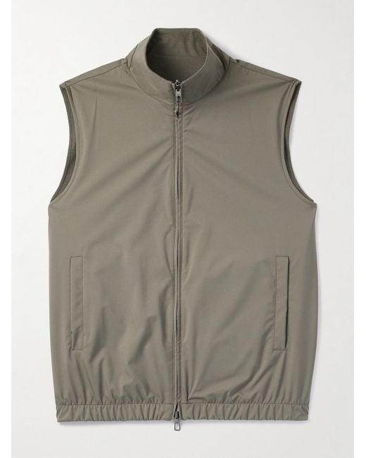 Loro Piana Gray Slim-Fit Reversible Storm System Windwish Twill And Wool Gilet for men