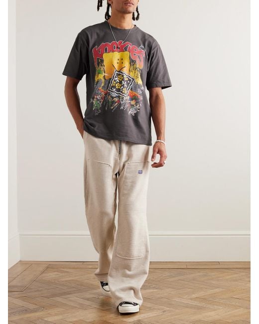 Kapital Buster Peckish Bowy T-Shirt aus Baumwoll-Jersey mit Print in Gray für Herren