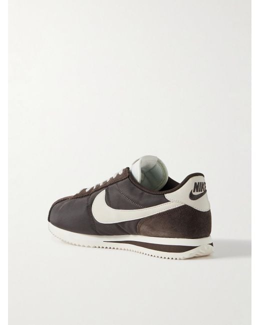 Nike Black Cortez Suede And Leather-Trimmed Shell Sneakers for men