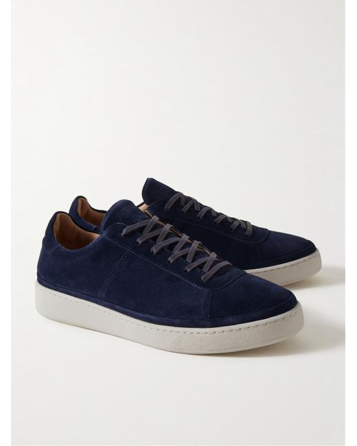 Mulo Blue Waxed-Suede Sneakers for men