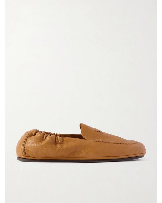 Céline White Logo-appliquéd Leather Loafers for men