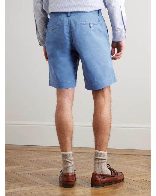 Polo Ralph Lauren Blue Bedford Straight-Leg Cotton Oxford Shorts for men