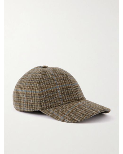 James Purdey & Sons Brown Tom Checked Wool Cap for men