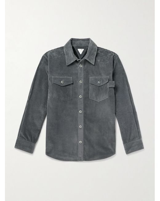 Bottega Veneta Gray Cotton-Corduroy Shirt for men