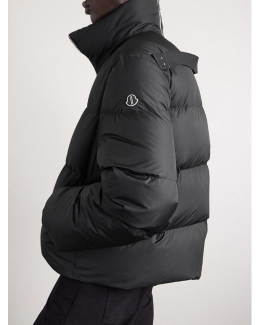Rick Owens Black Moncler Quilted Shell Down Jacket for men