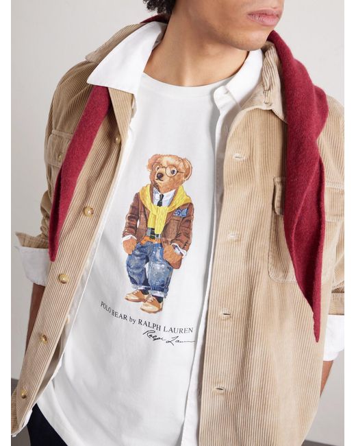 Polo Ralph Lauren White Slim-Fit Bear Cotton-Jersey T-Shirt for men