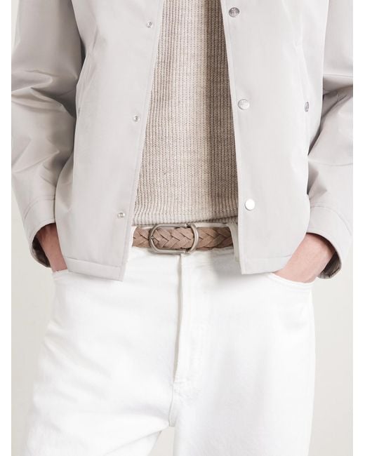 Brunello Cucinelli Natural 3cm Woven Suede Belt for men