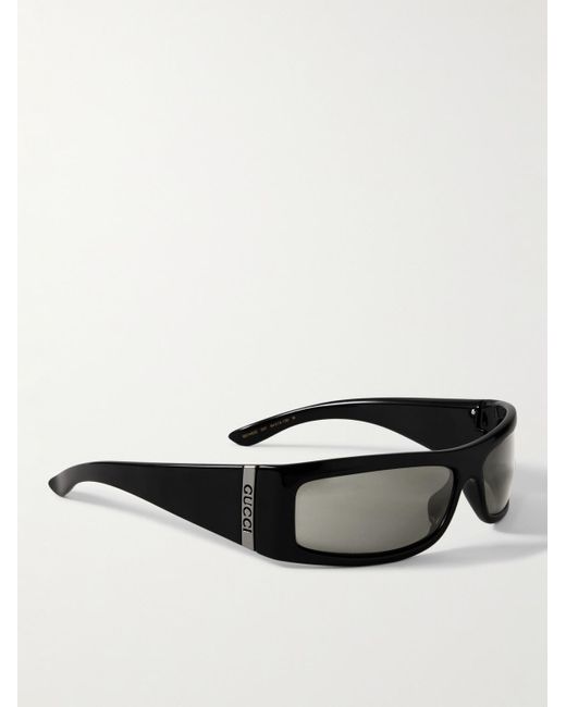 Rectangular-frame sunglasses in black injection