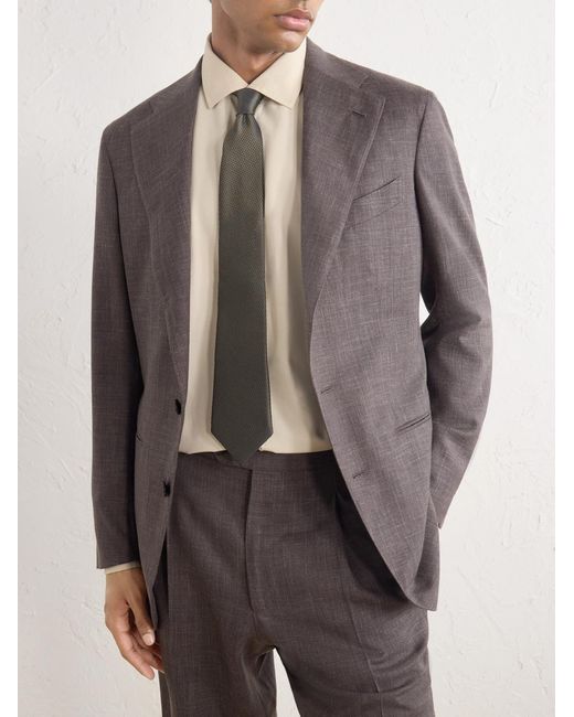 Zegna White 8 Cm Silk-Jacquard Tie for men