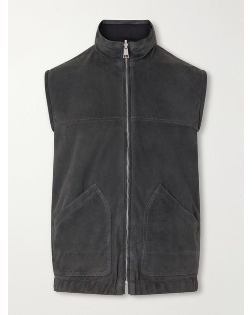 Valstar Black Reversible Suede Vest for men
