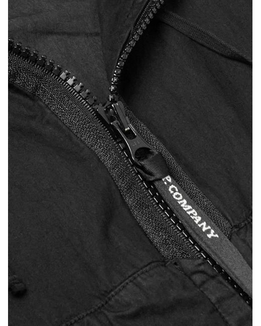 C P Company Black Logo-appliquéd 50 Fili Cotton-blend Jacket for men