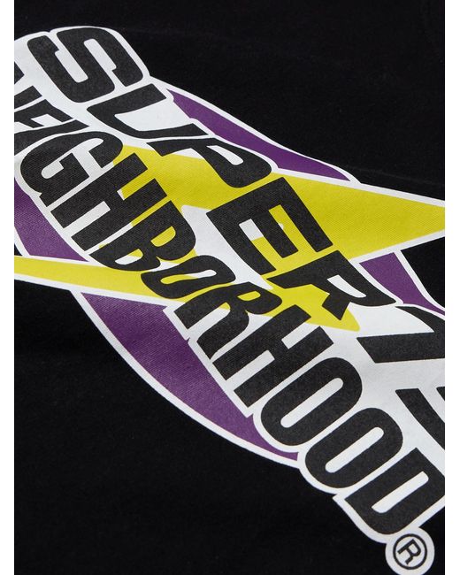 Neighborhood Black Super73 Logo-Print Cotton-Jersey T-Shirt for men