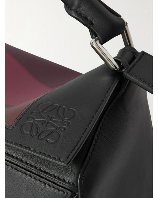 Loewe Black Albers Puzzle Edge Large Logo-Debossed Leather Messenger Bag for men