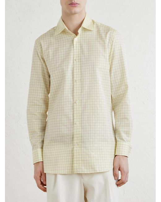 Dunhill Natural Checked Cotton Shirt for men