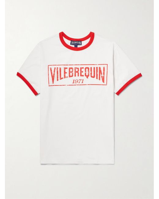 Vilebrequin Partisol T-Shirt aus Baumwoll-Jersey mit Logoprint in White für Herren