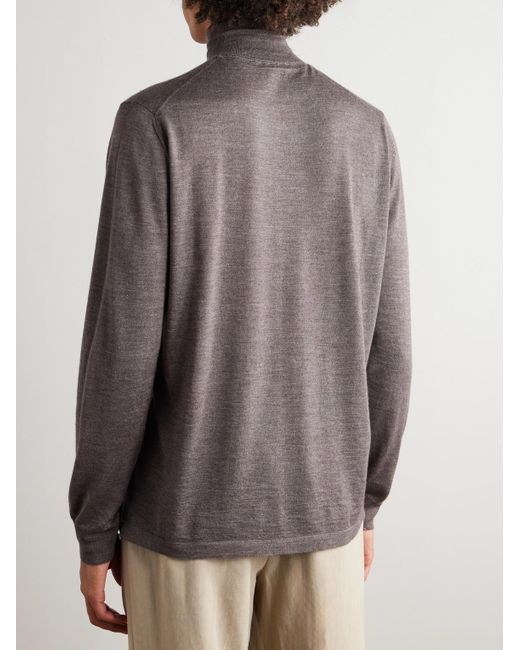 Thom Sweeney Gray Cashmere And Silk-Blend Rollneck Sweater for men