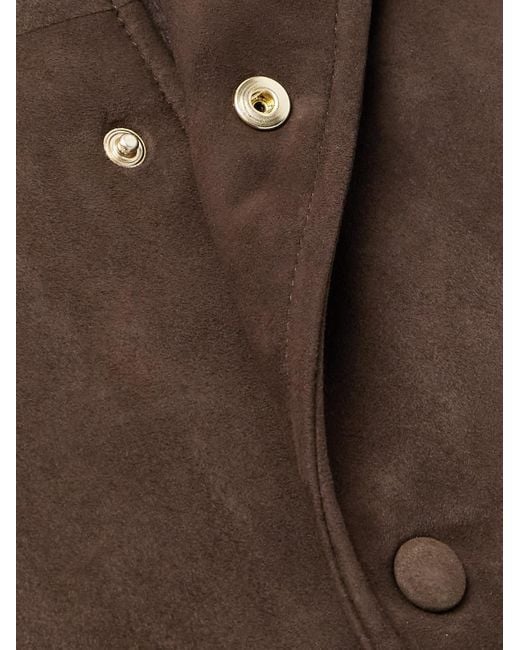 Gabriela Hearst Brown Greg Slim-Fit Padded Suede Bomber Jacket for men