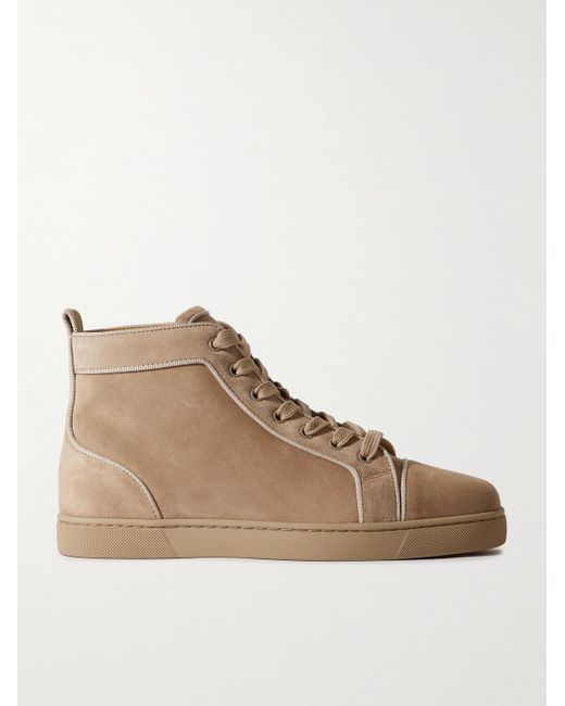 Christian Louboutin Natural Louis Orlato Grosgrain-trimmed Suede High-top Sneakers for men