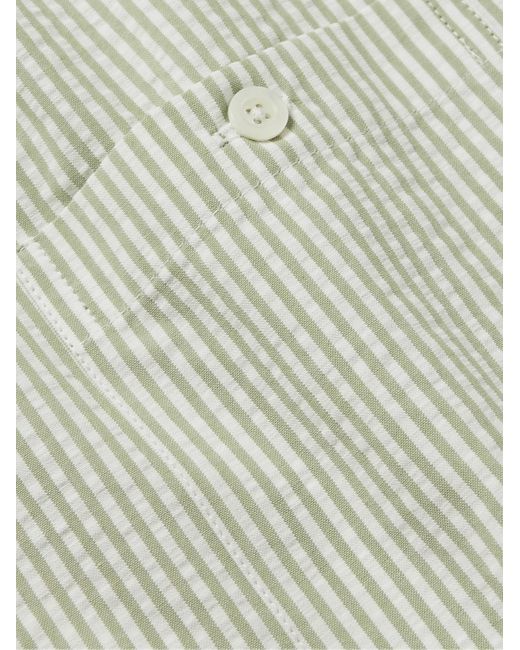 Camicia in cotone a righe con collo button-down di Richard James in White da Uomo
