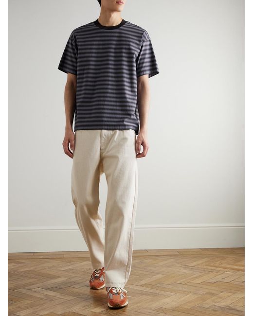 NN07 Blue Lionel 30017 Striped Cotton-Jacquard T-Shirt for men