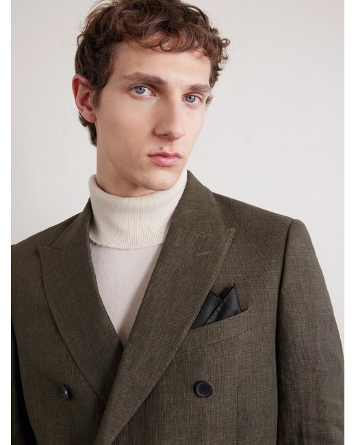 Charvet Black Silk Pocket Square for men