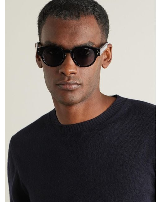 Dior Black Diamond R2i Acetate And Silver-tone Round-frame Sunglasses for men
