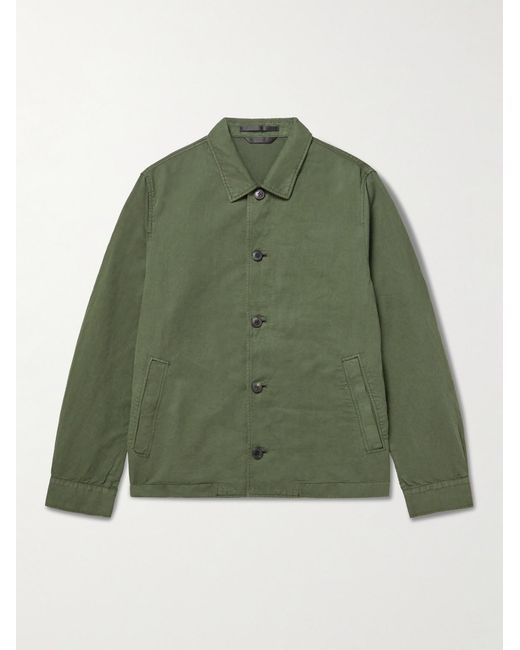 Sunspel Green Cotton And Linen-Blend Jacket for men