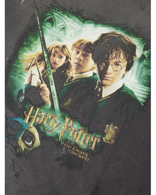 SAINT Mxxxxxx Black Harry Potter And The Chamber Of Secrets Printed Cotton-Jersey T-Shirt for men