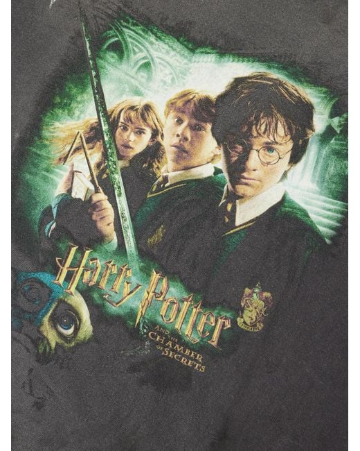 SAINT Mxxxxxx Black Harry Potter And The Chamber Of Secrets Printed Cotton-Jersey T-Shirt for men