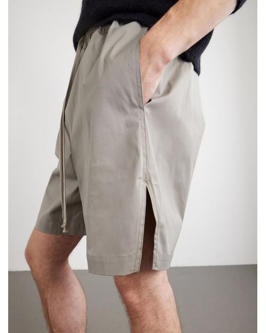 Rick Owens Gray Boxer Straight-Leg Cotton-Blend Canvas Drawstring Shorts for men