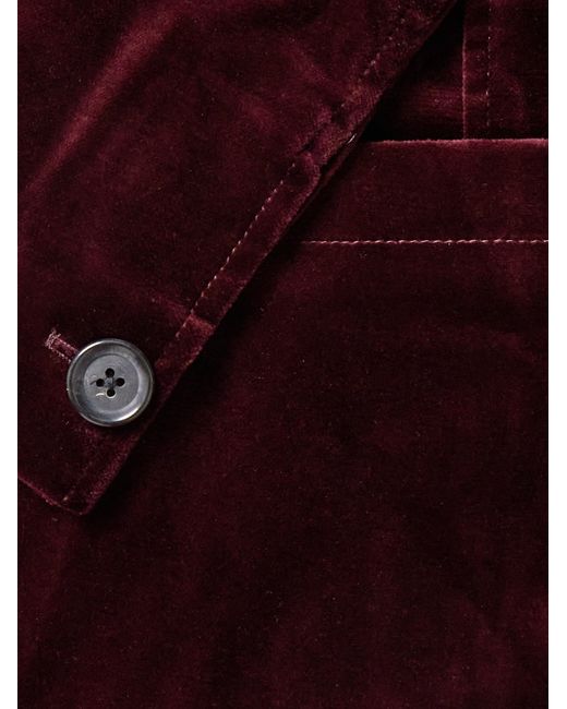 Oliver Spencer Red Mansfield Slim-fit Cotton-velvet Suit Jacket for men