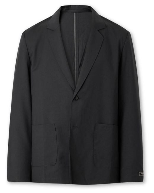 A Kind Of Guise Black Unstructured Wool Blazer for men