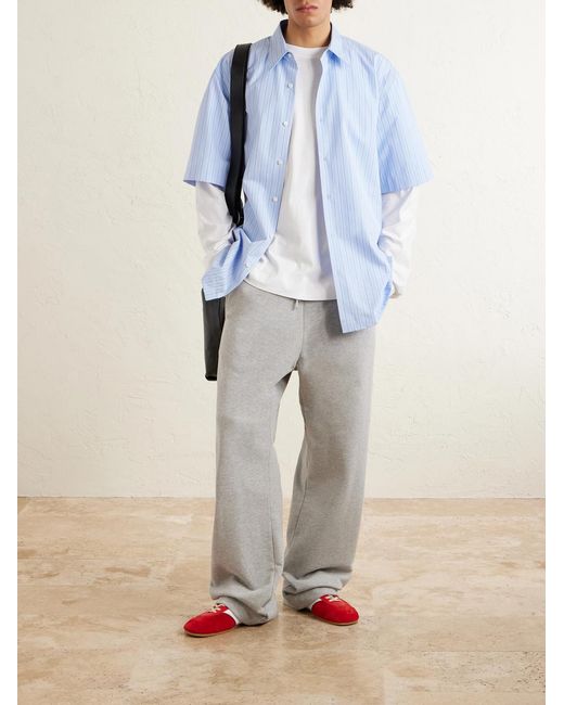 Dries Van Noten Gray Straight-Leg Cotton-Jersey Sweatpants for men