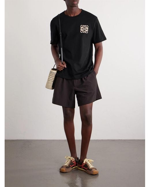 Loewe Black Paula's Ibiza Logo-Embroidered Cotton T-Shirt for men