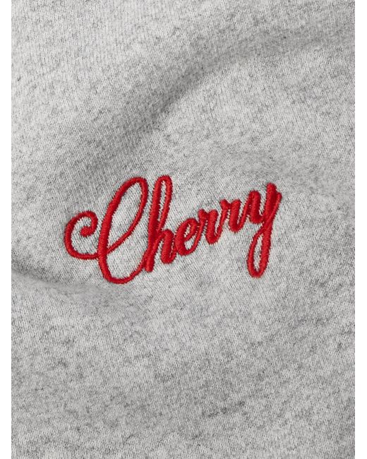 CHERRY LA Gray Tapered Logo-embroidered Cotton-blend Jersey Sweatpants for men